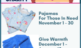 Drives for Charity. Photo of pajamas and gloves