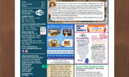 Cover of the January/February newsletter on wooden desk background