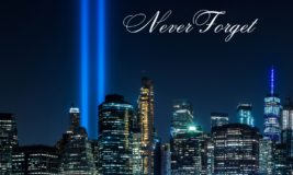 Tribute in Light for Twin Towers. Never Forget.