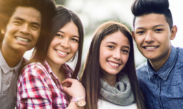 Smiling teens